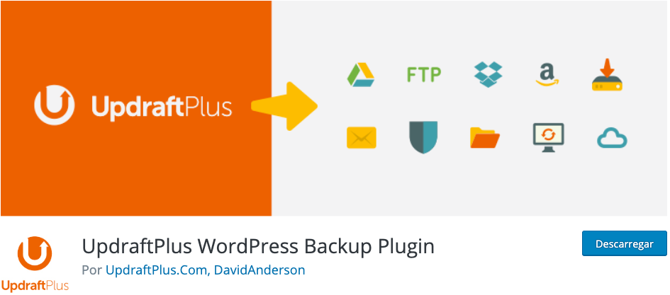 Uma rápida descrição acerca do UpdraftPlus